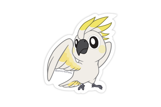 Cute Cockatoo Citron Parrot Bird Stickers