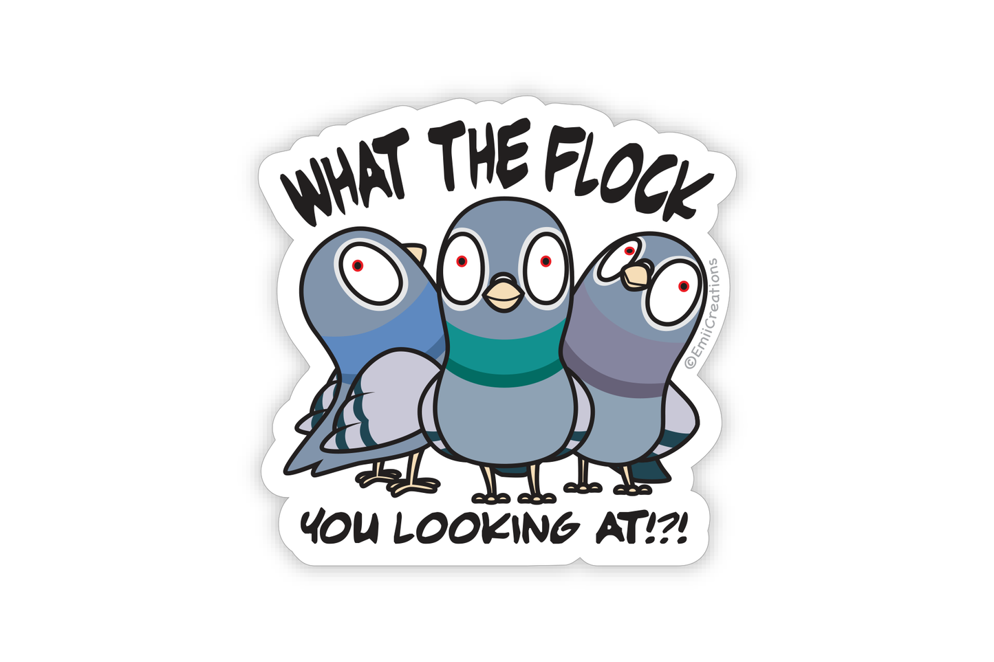 Cute Talking Bird What The Flock Pigeon Stickers