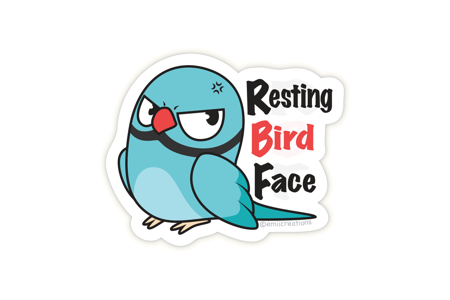Haru Bird RBF Sticker - the Indian Ringneck Parrot