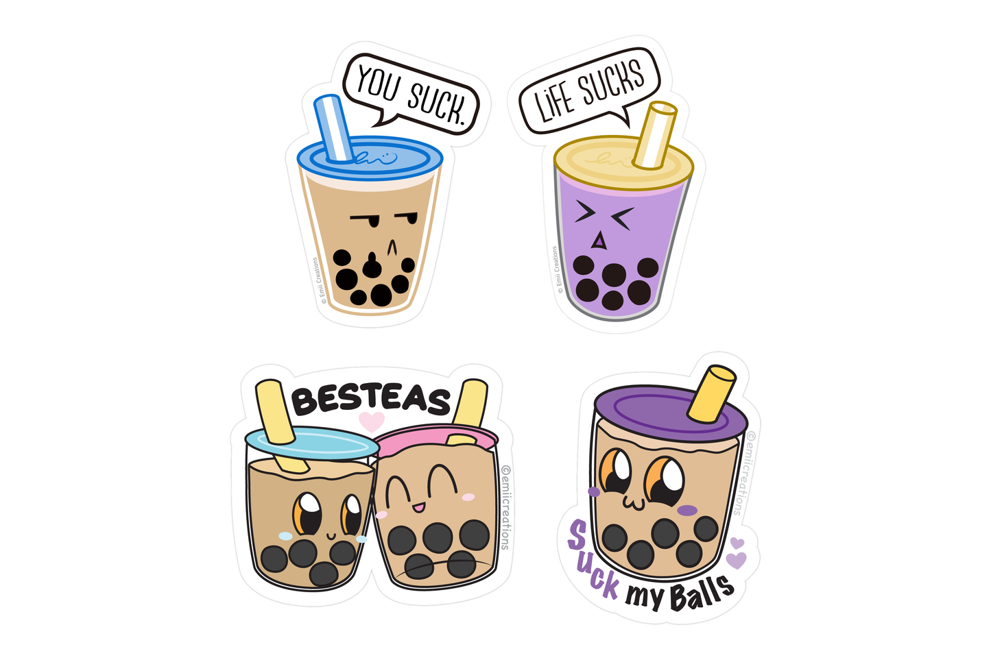 Boba Sticker Set