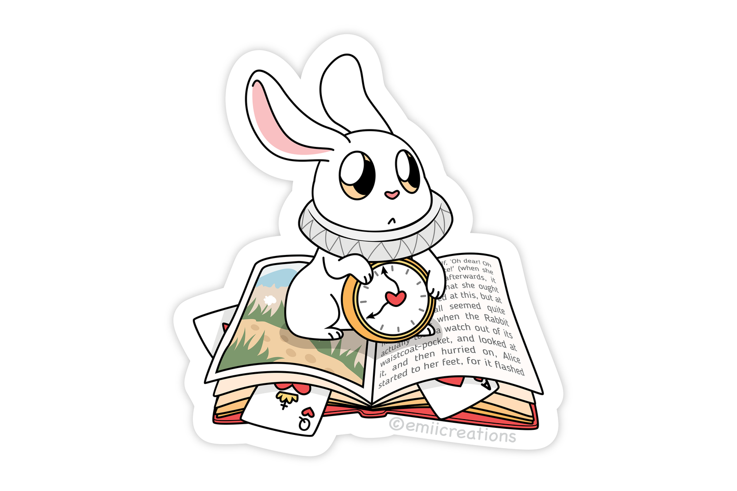 Alice in Wonderland Bunny Sticker - Cute Book themed for Readers