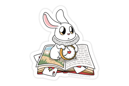 Alice in Wonderland Bunny Sticker - Cute Book themed for Readers