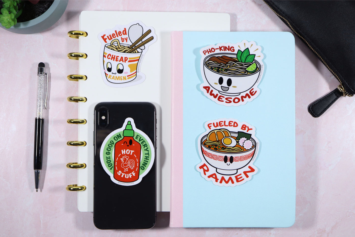 Noodle & Sriracha Sticker Set