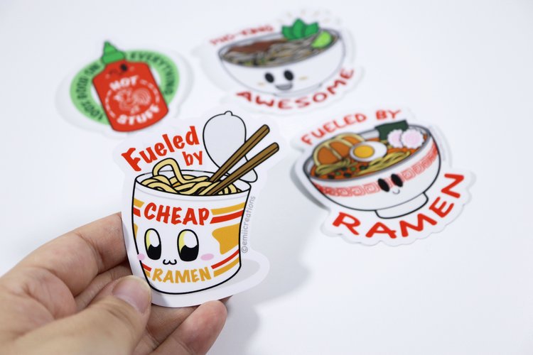 Noodle & Sriracha Sticker Set