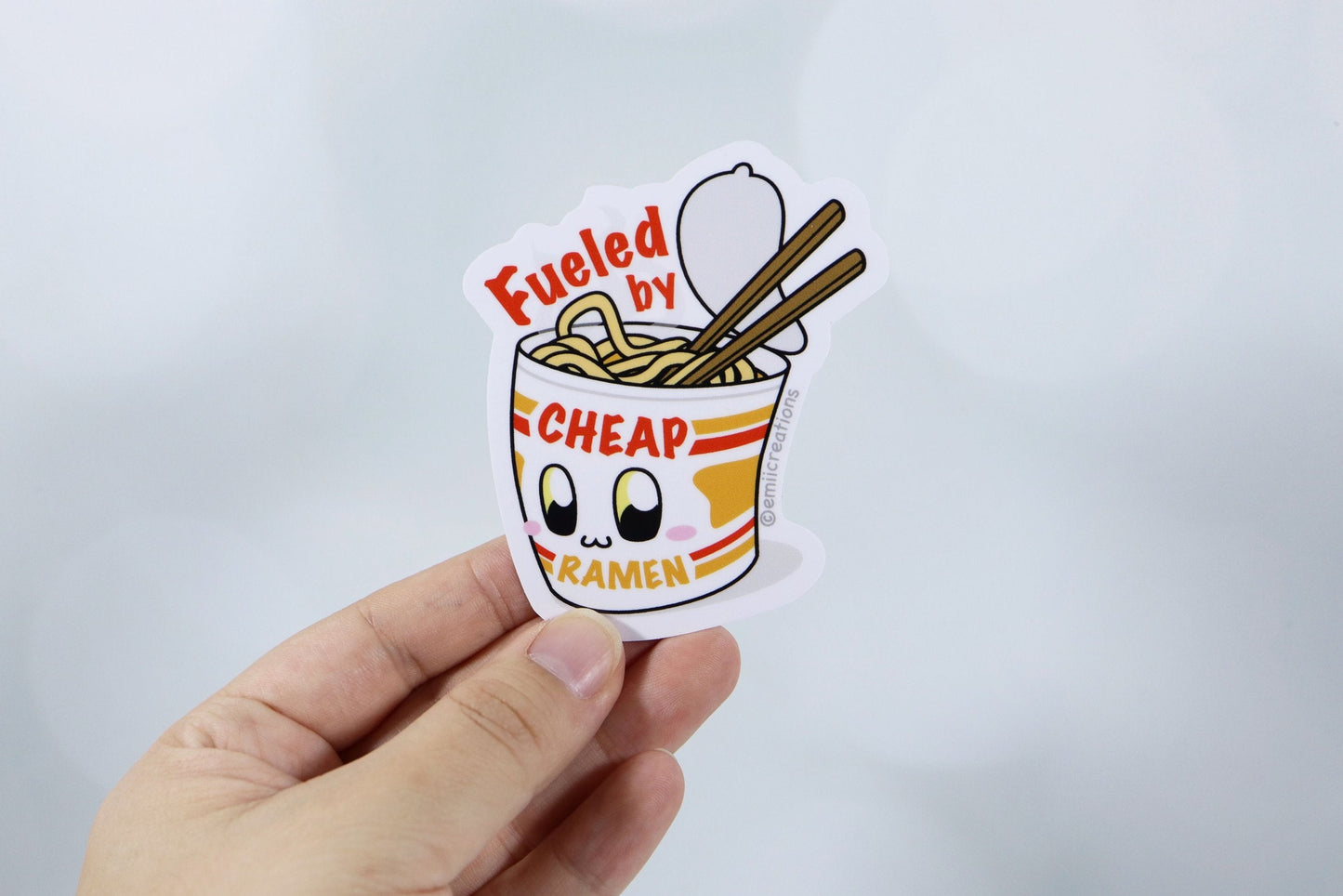 Noodle Fueled by Cheap Ramen Vinyl Stickers