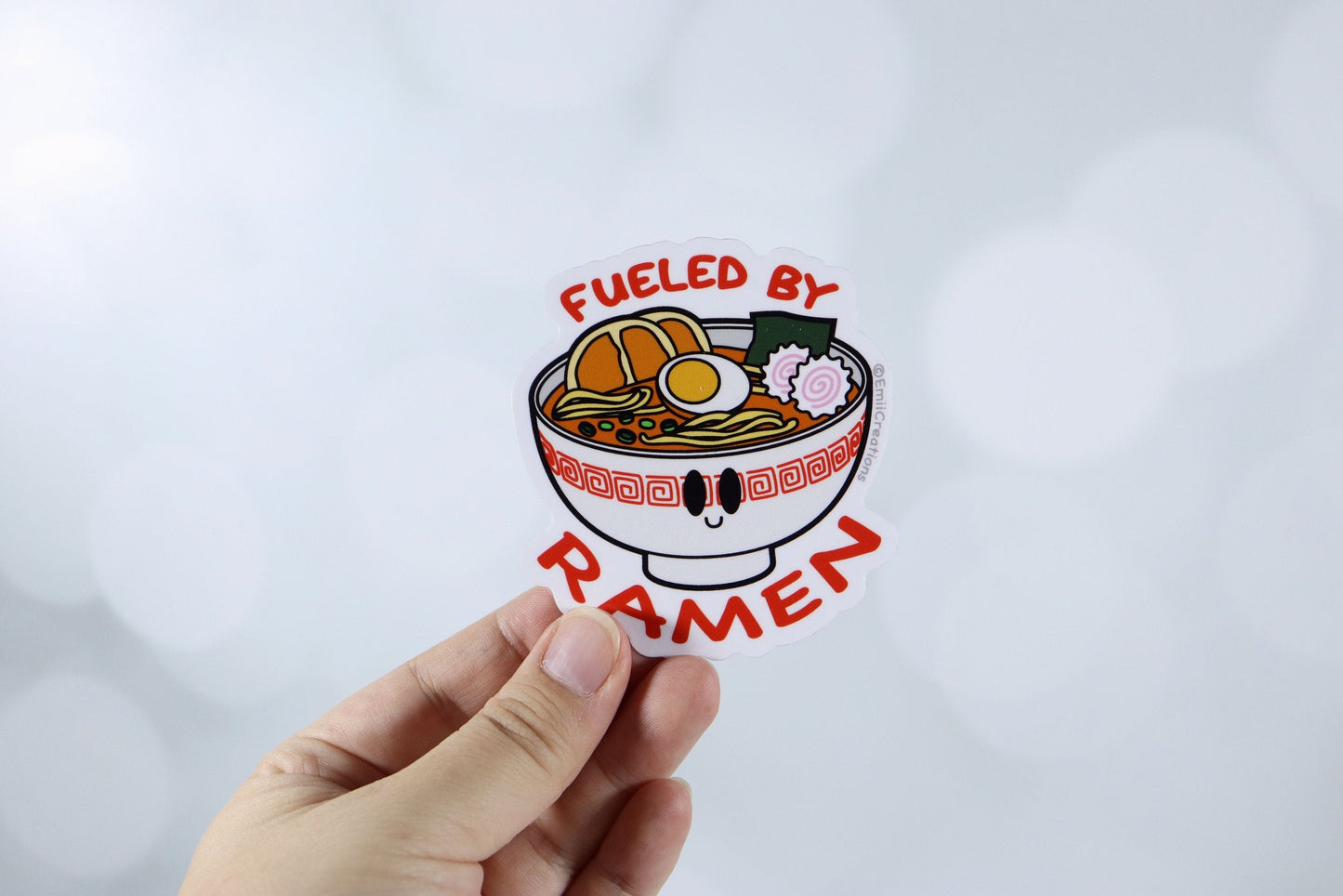 Noodle Fueled by Ramen Bowl Vinyl Sticker