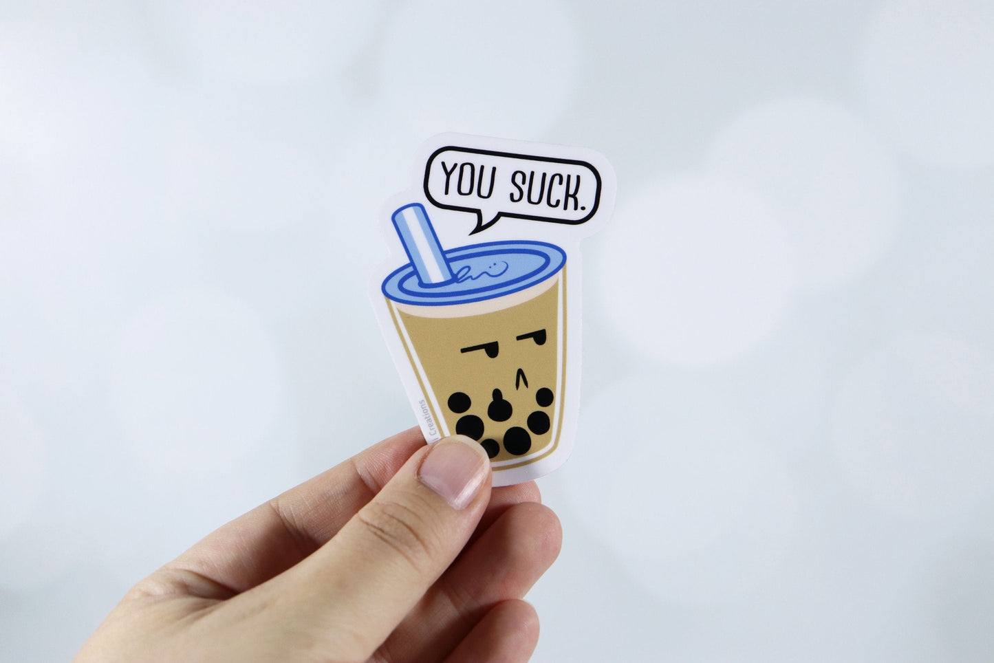 Boba You Suck Vinyl Stickers - Punny Cute Asian Food Drink