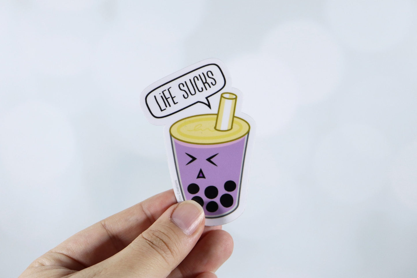 Boba Life Sucks Vinyl Stickers - Punny Cute Asian Food Drink