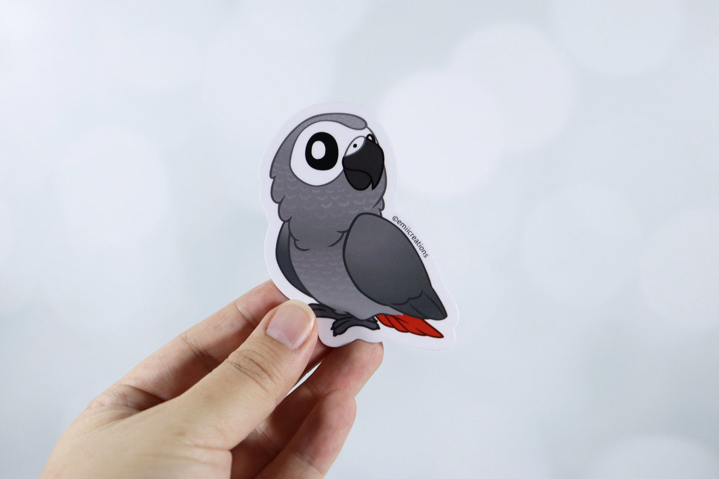 Cute Parrot African Gray Bird Stickers