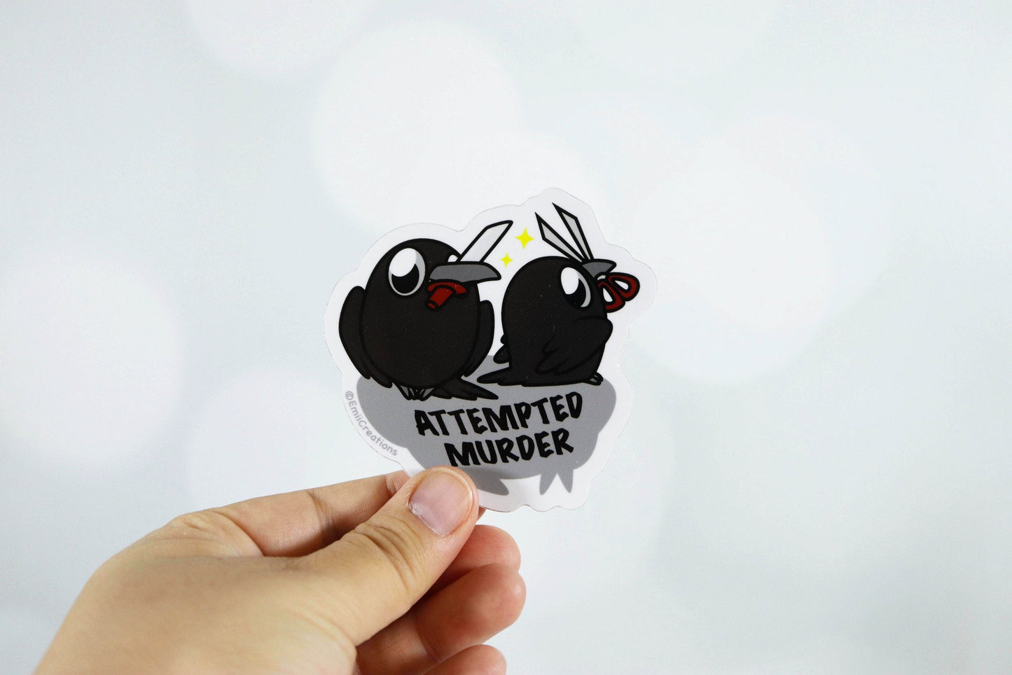 Cute Crow Attemping Murder Stickers