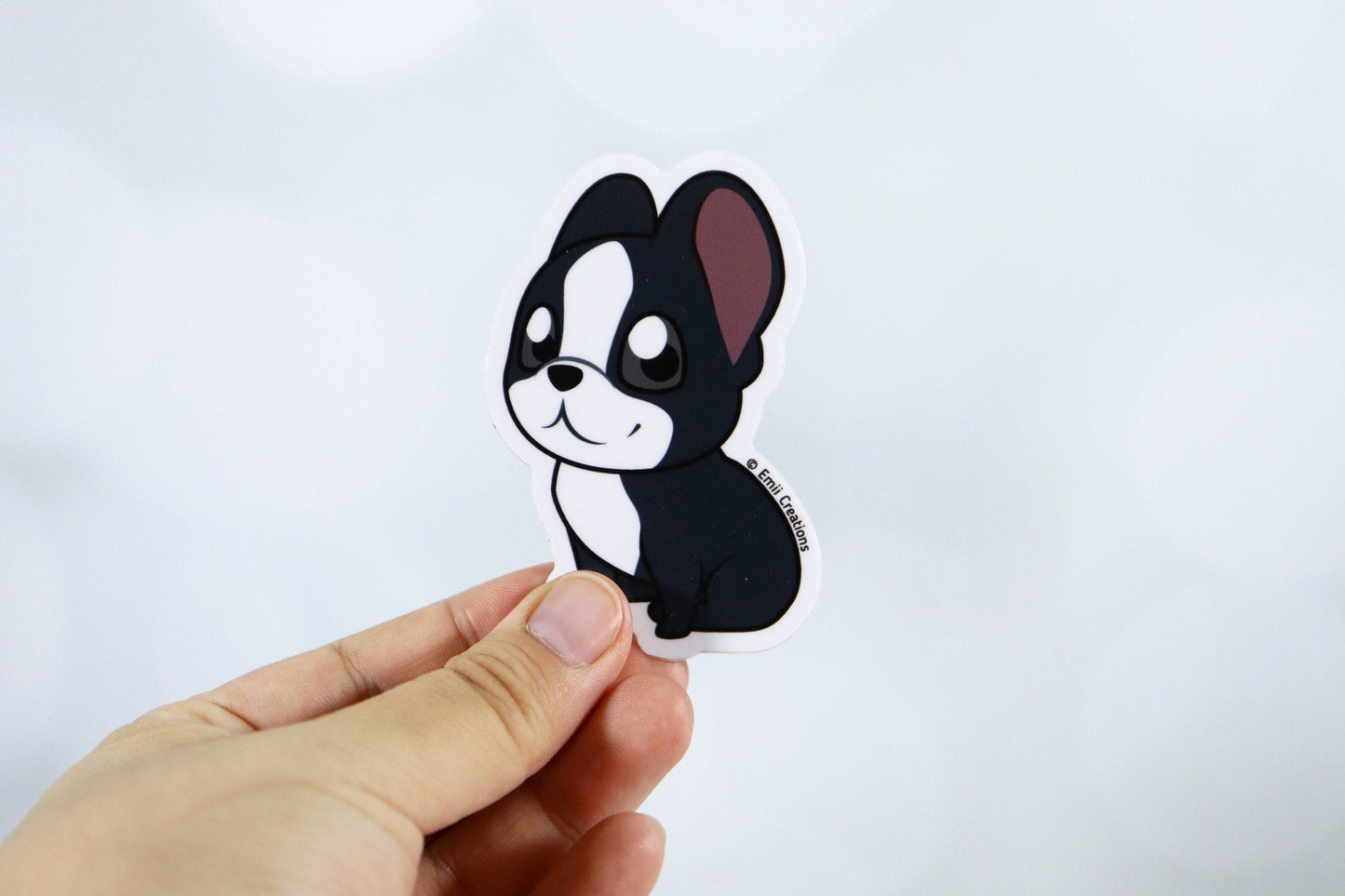 Cute Frenchie Bulldog Black White Stickers