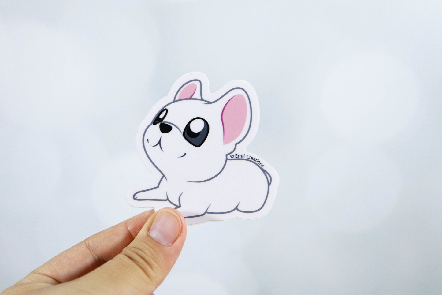 Cute Frenchie Bulldog White Stickers