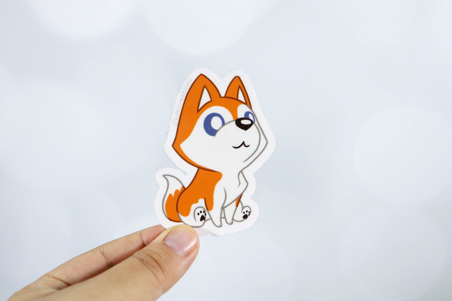 Cute Husky Red Dog Stickers