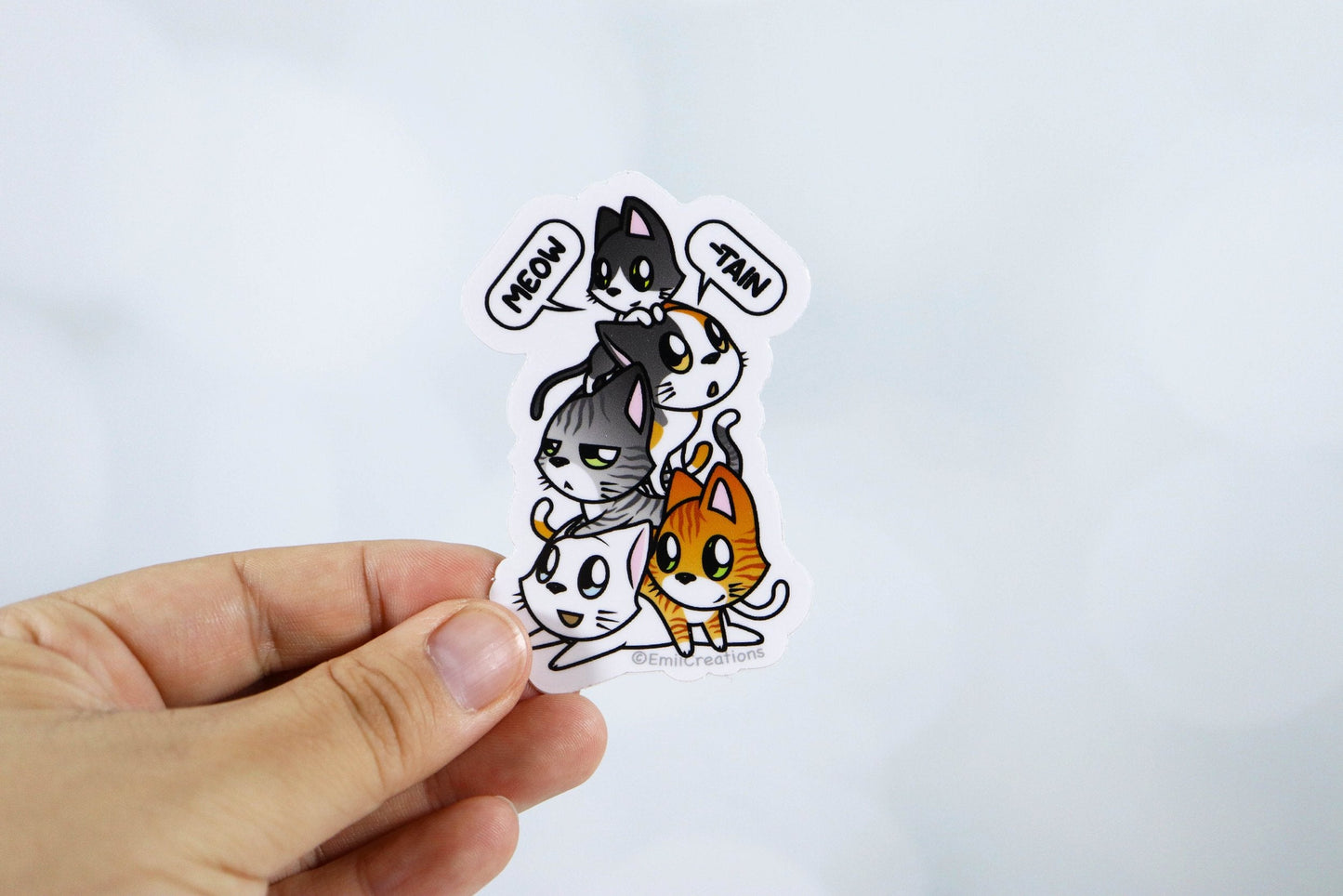 Punny Cat Meowtain Stickers
