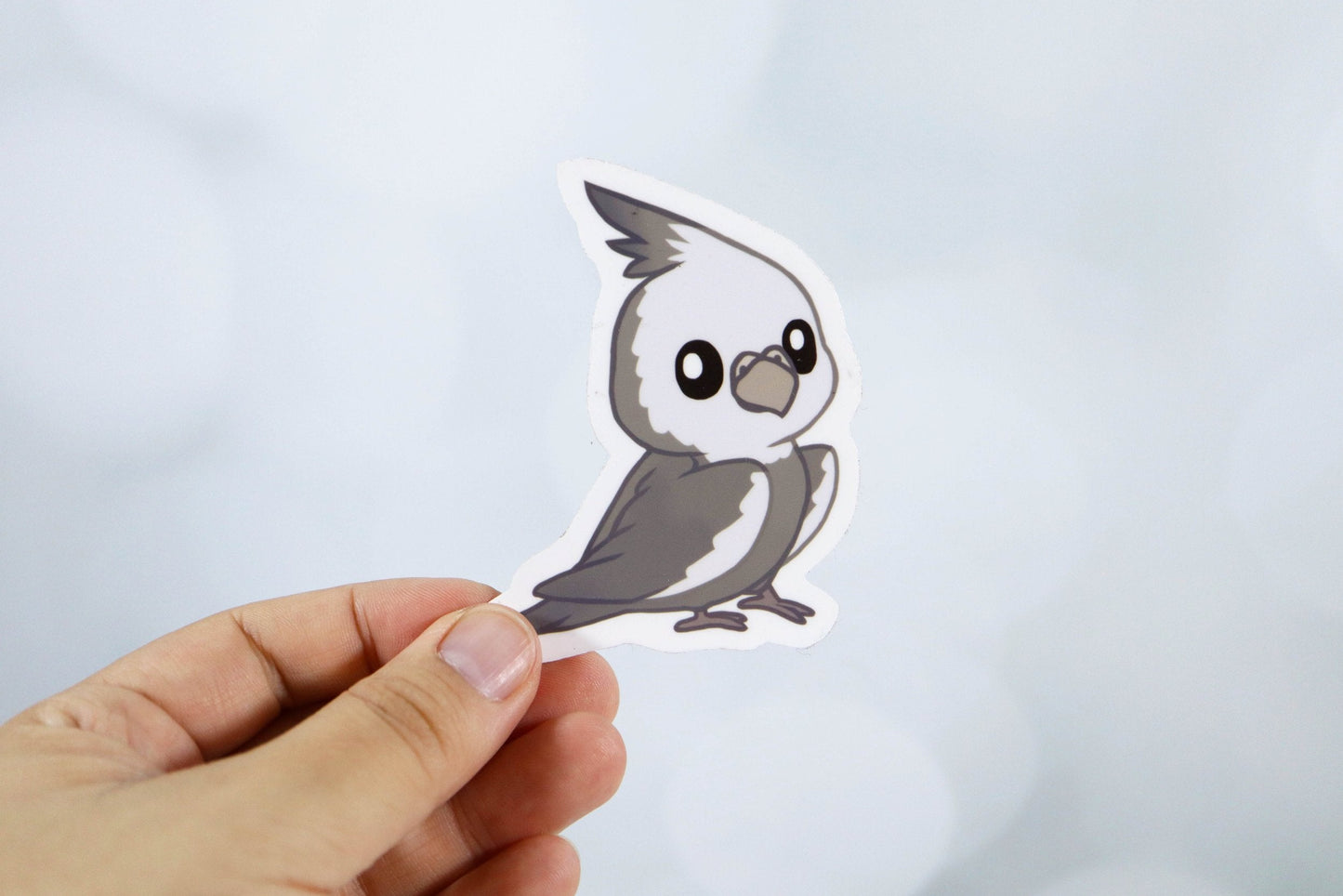 Cute Small Bird Cockatiel White Stickers