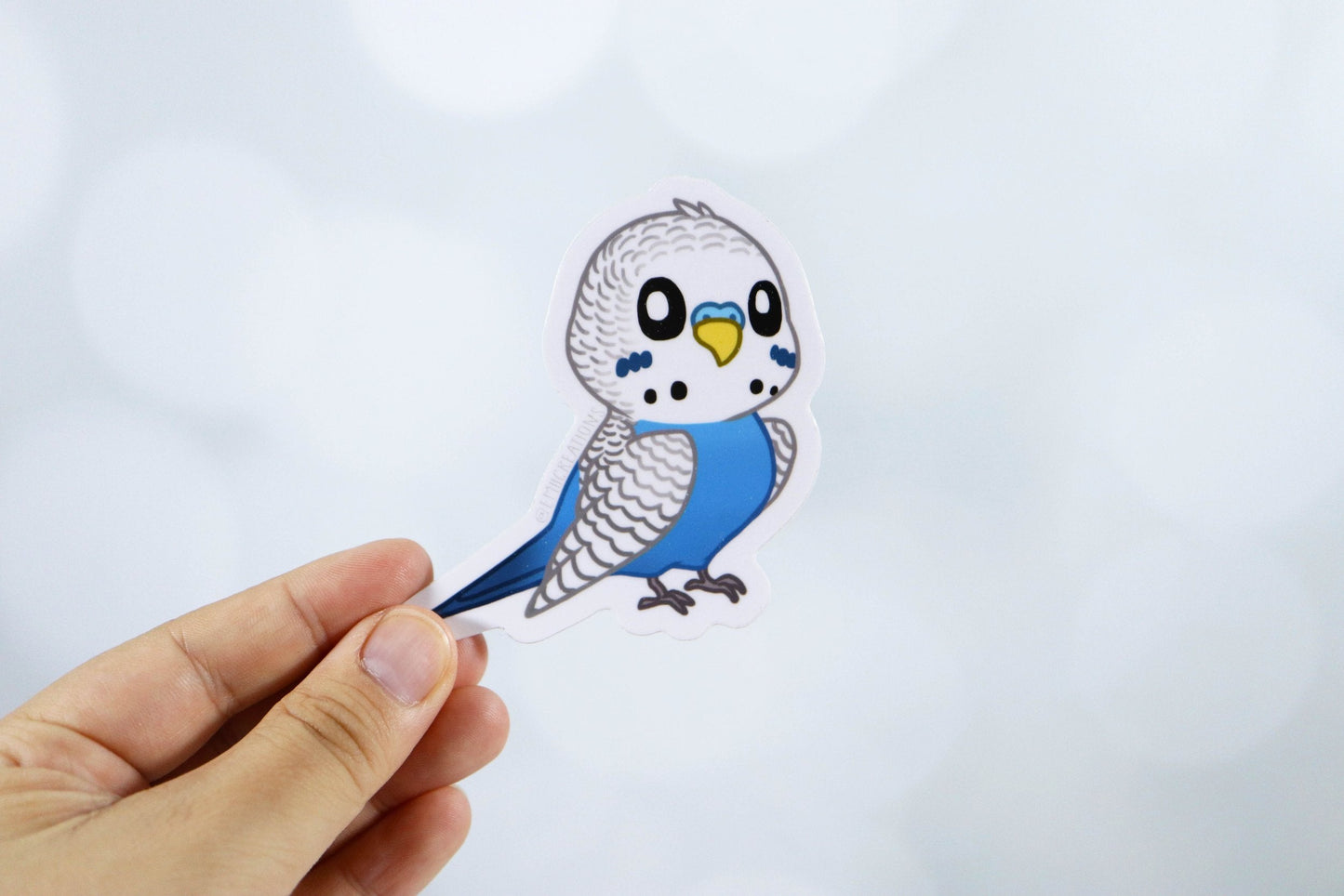 Cute Small Bird Budgie Blue Stickers