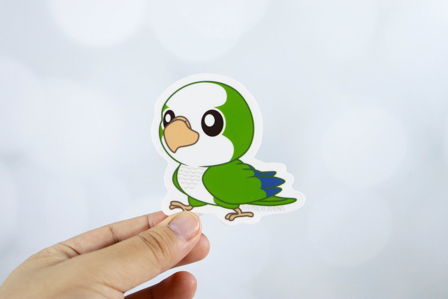 Cute Quaker Green Bird Stickers