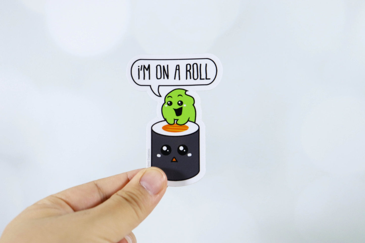 Sushi and Wasabi "I'm On A Roll" Sticker