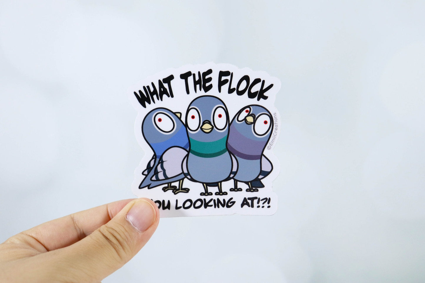 Cute Talking Bird What The Flock Pigeon Stickers
