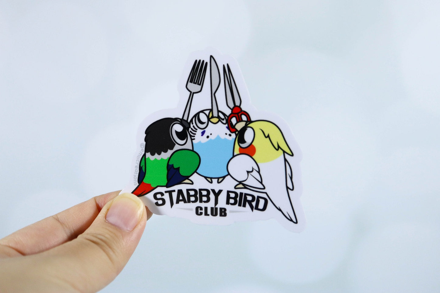 Cute Talking Bird Stabby Bird Club Stickers