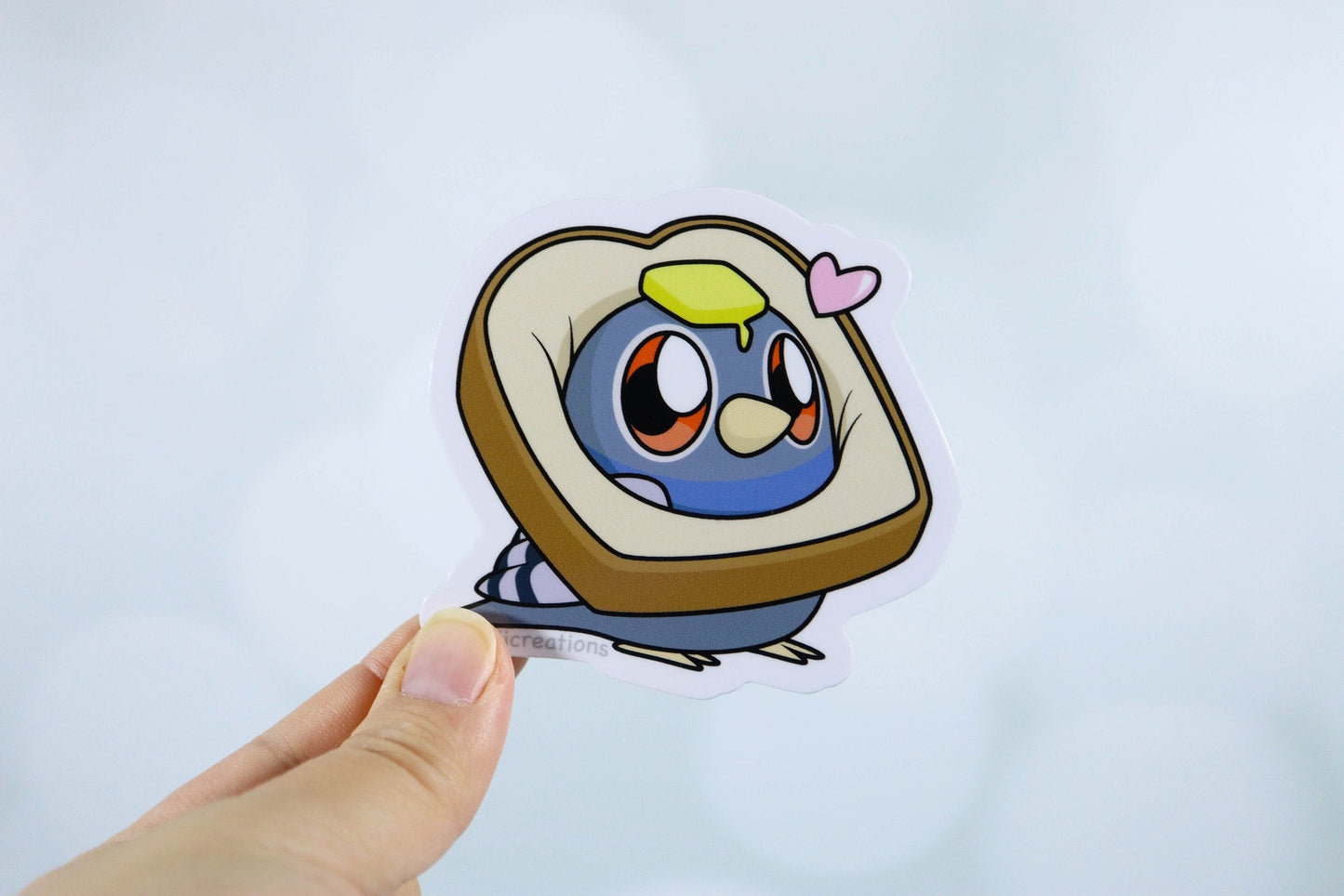 Cute Silly Pigeon in Bread Sticker