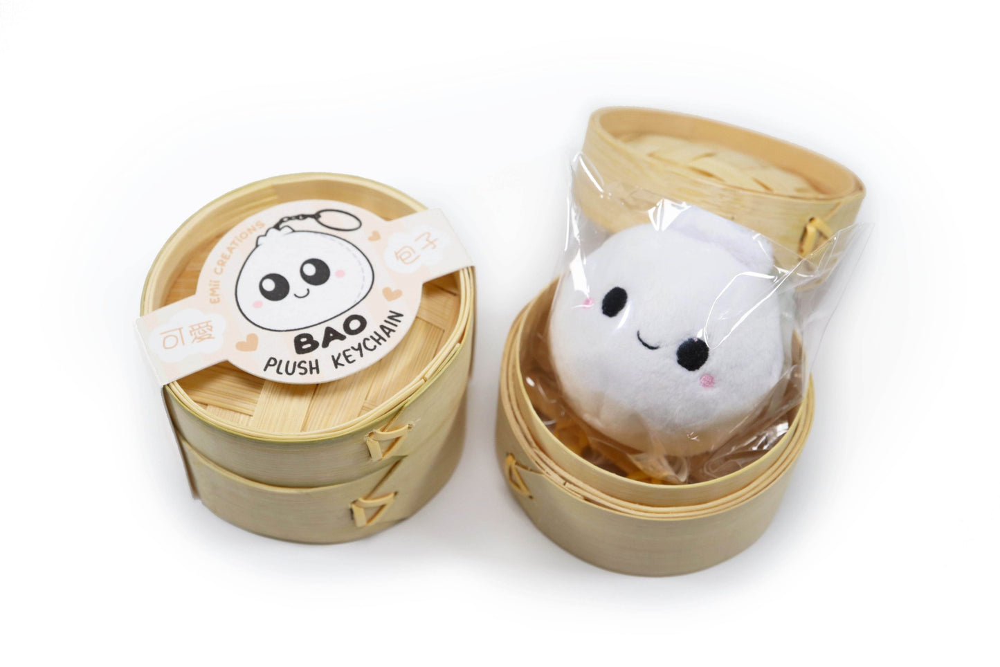 Adorable Tiny Bao Plush Keychain - Steamingly Cute with Optional Mini Steamer