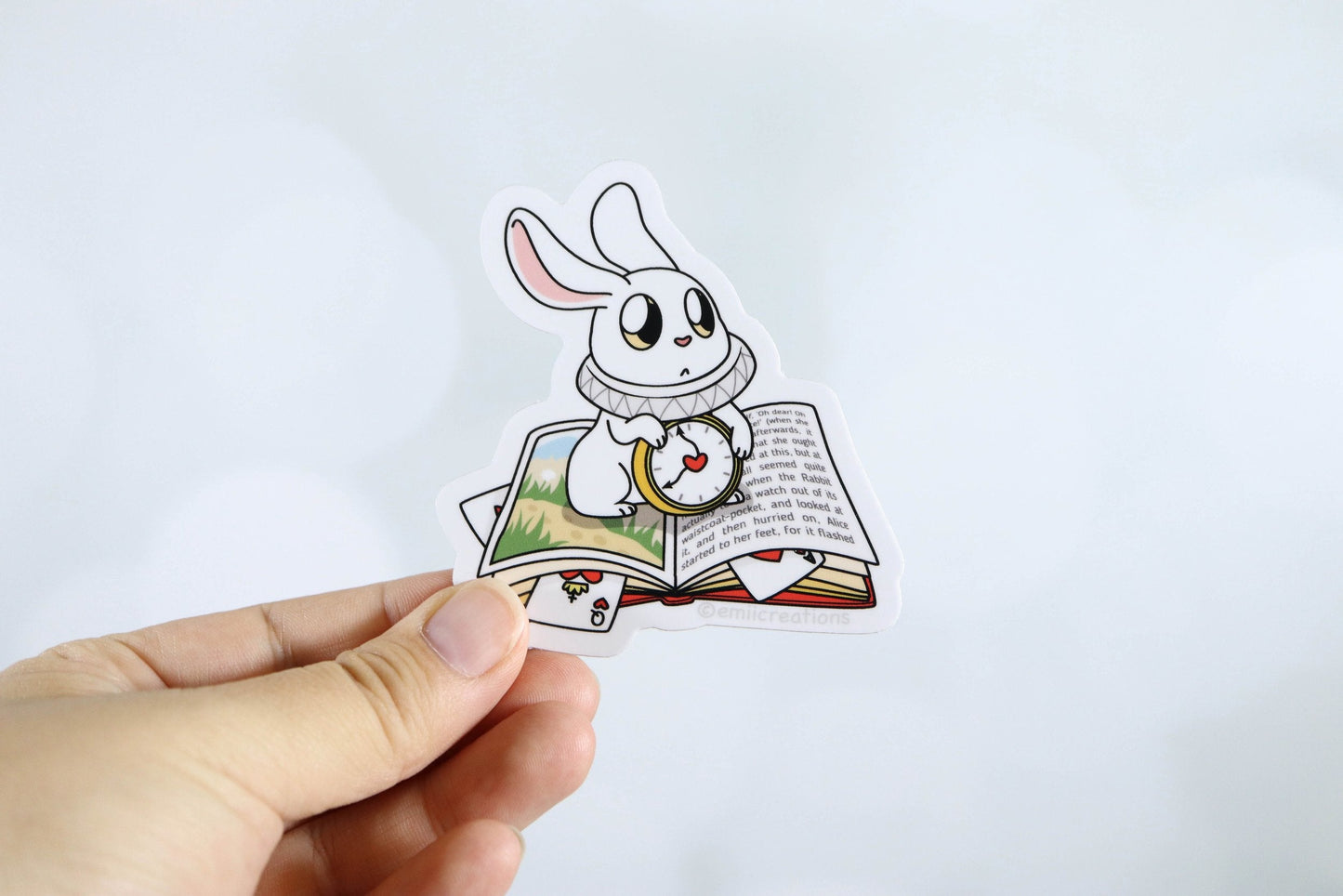 Alice in Wonderland Bunny Sticker - Cute Book themed for Readers
