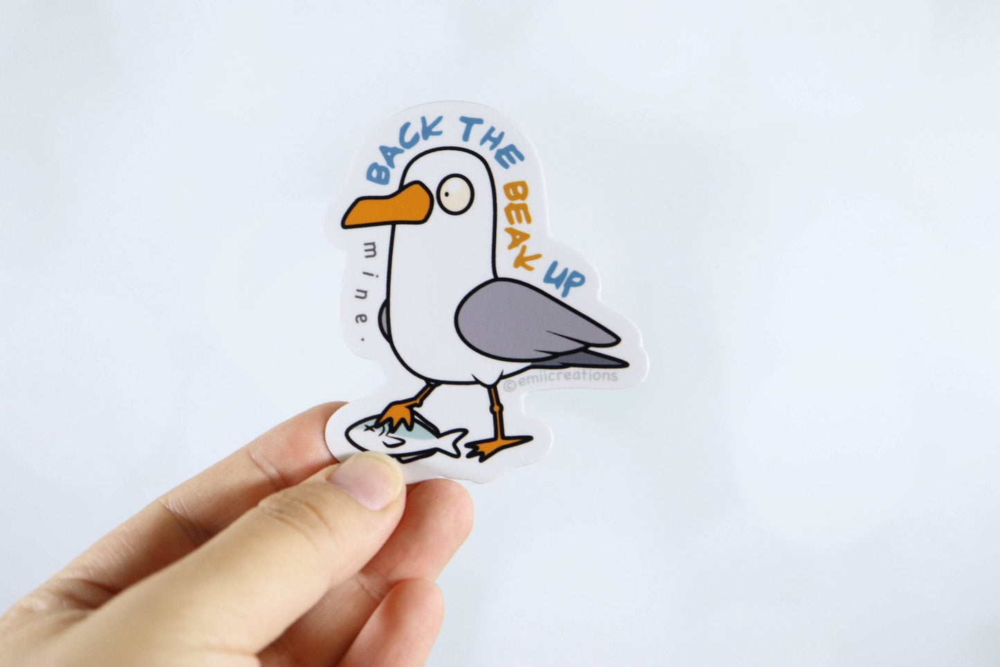 Cute Talking Bird Back the Beak Up Seagull Stickers