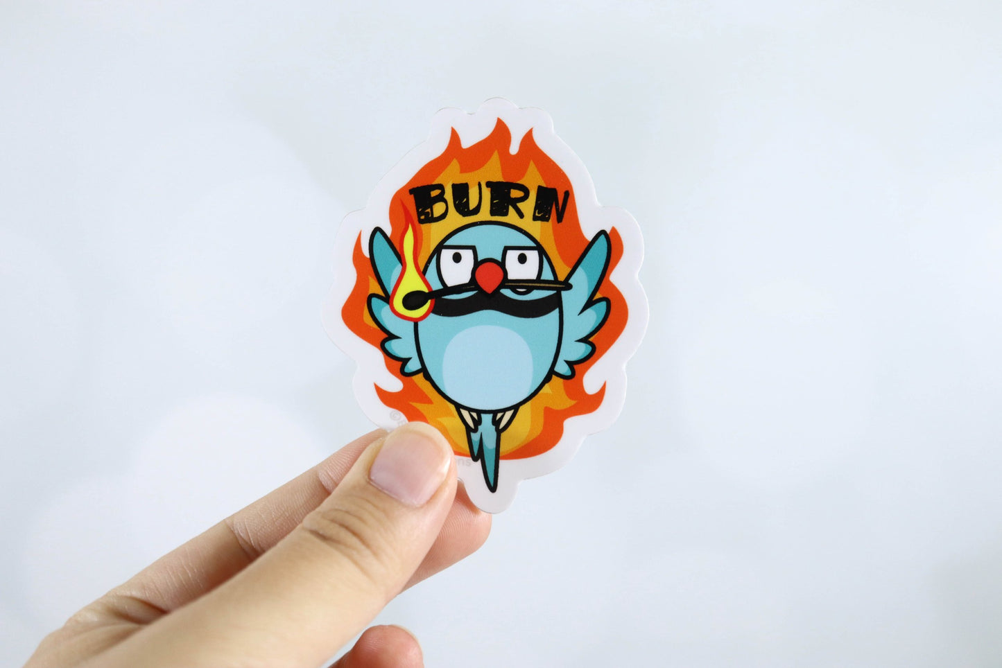 Haru Bird BURN Sticker - the Indian Ringneck Parrot
