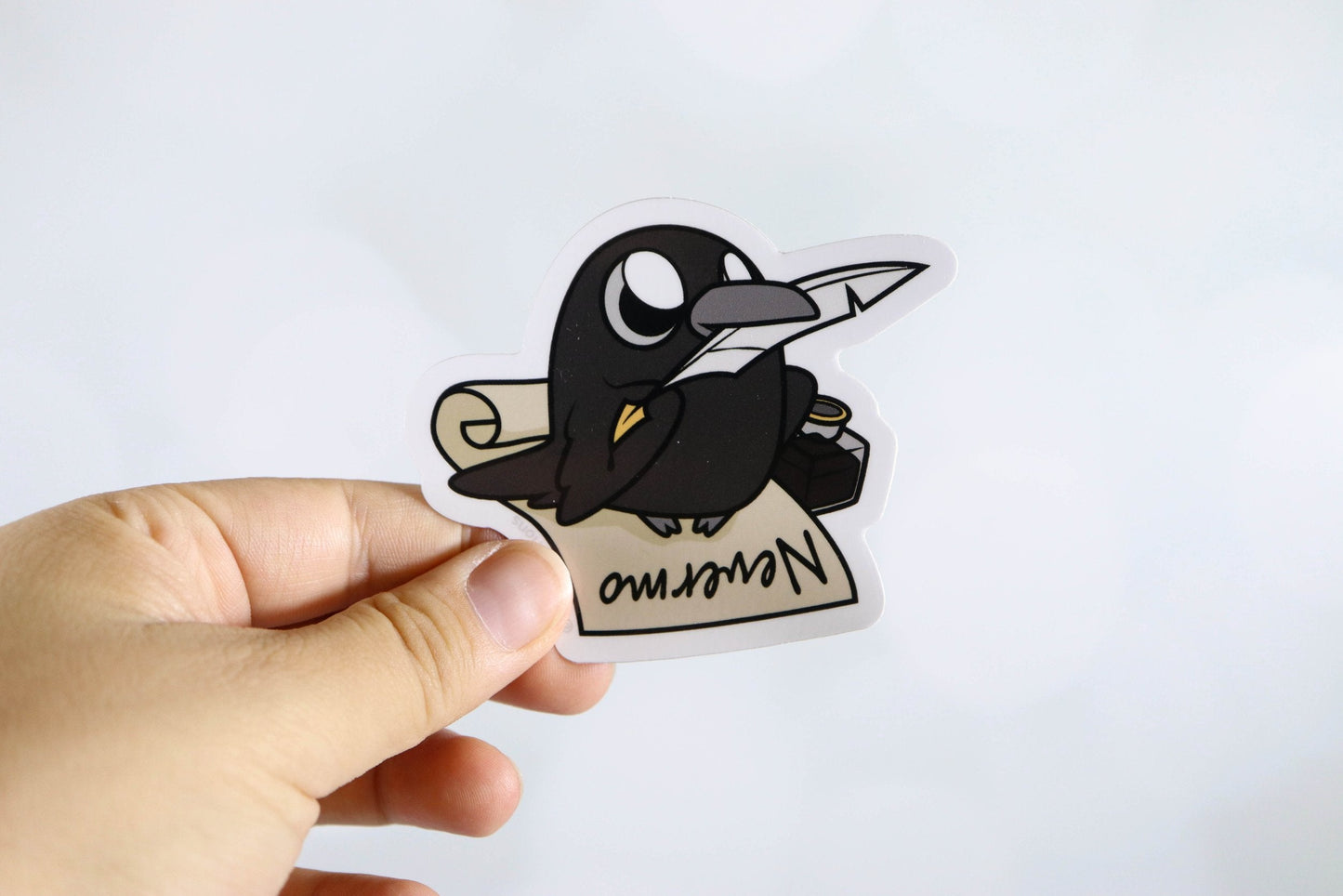 Cute Crow with Nevermore Poem Stickers