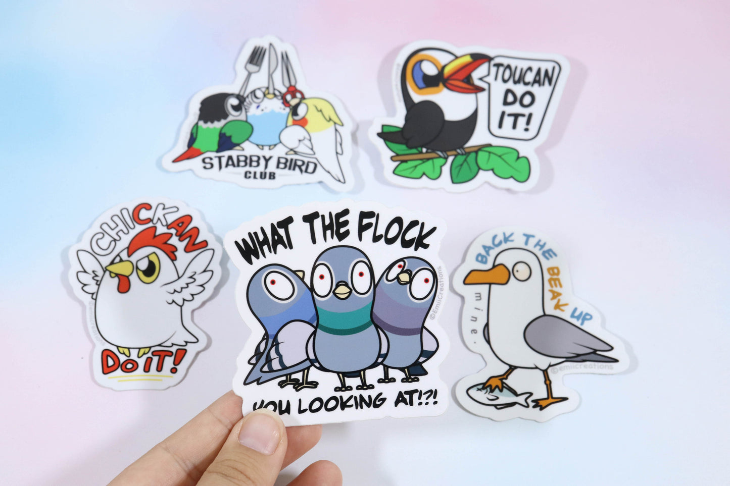 Talking Bird Sticker Set