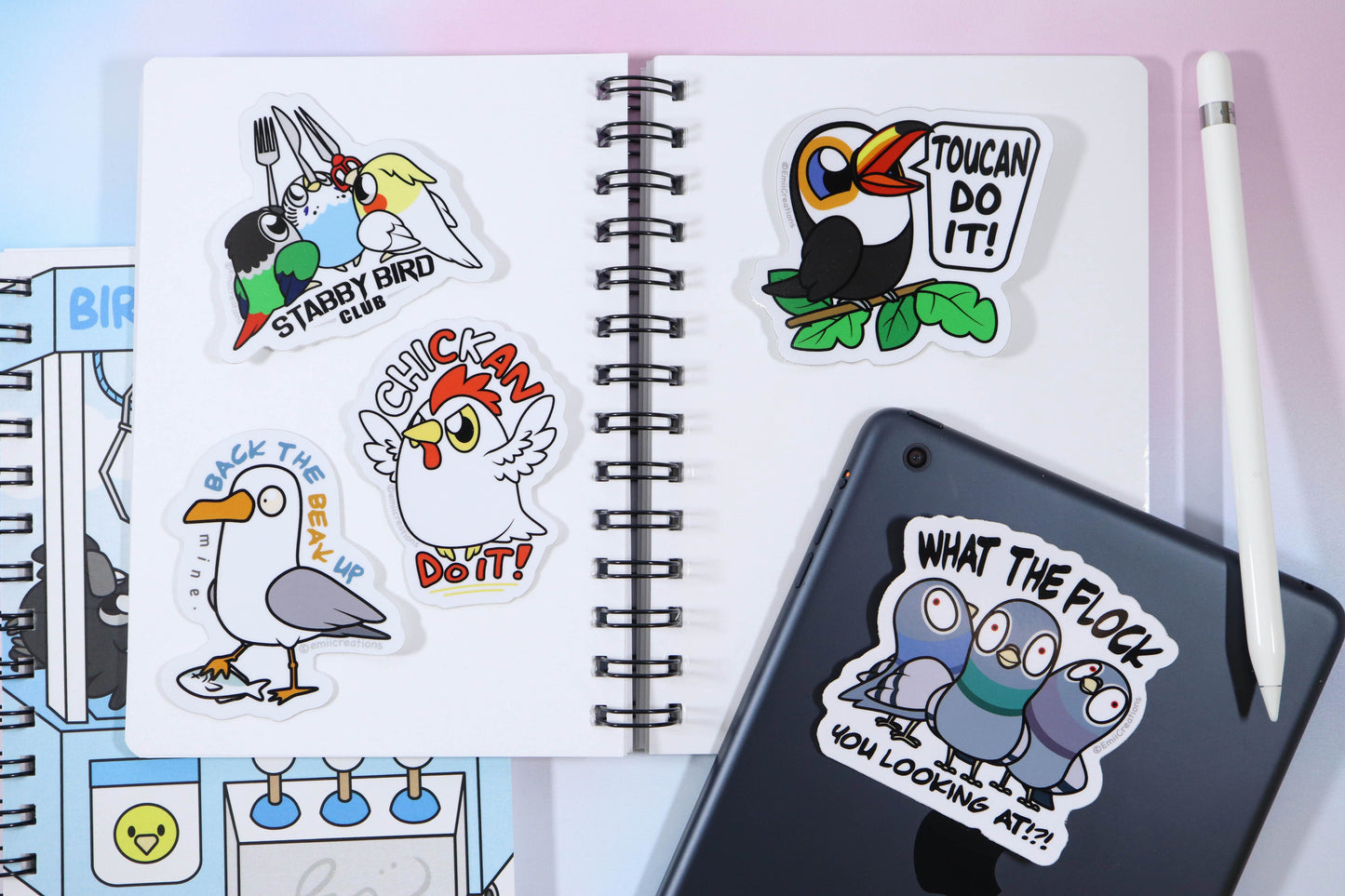 Talking Bird Sticker Set