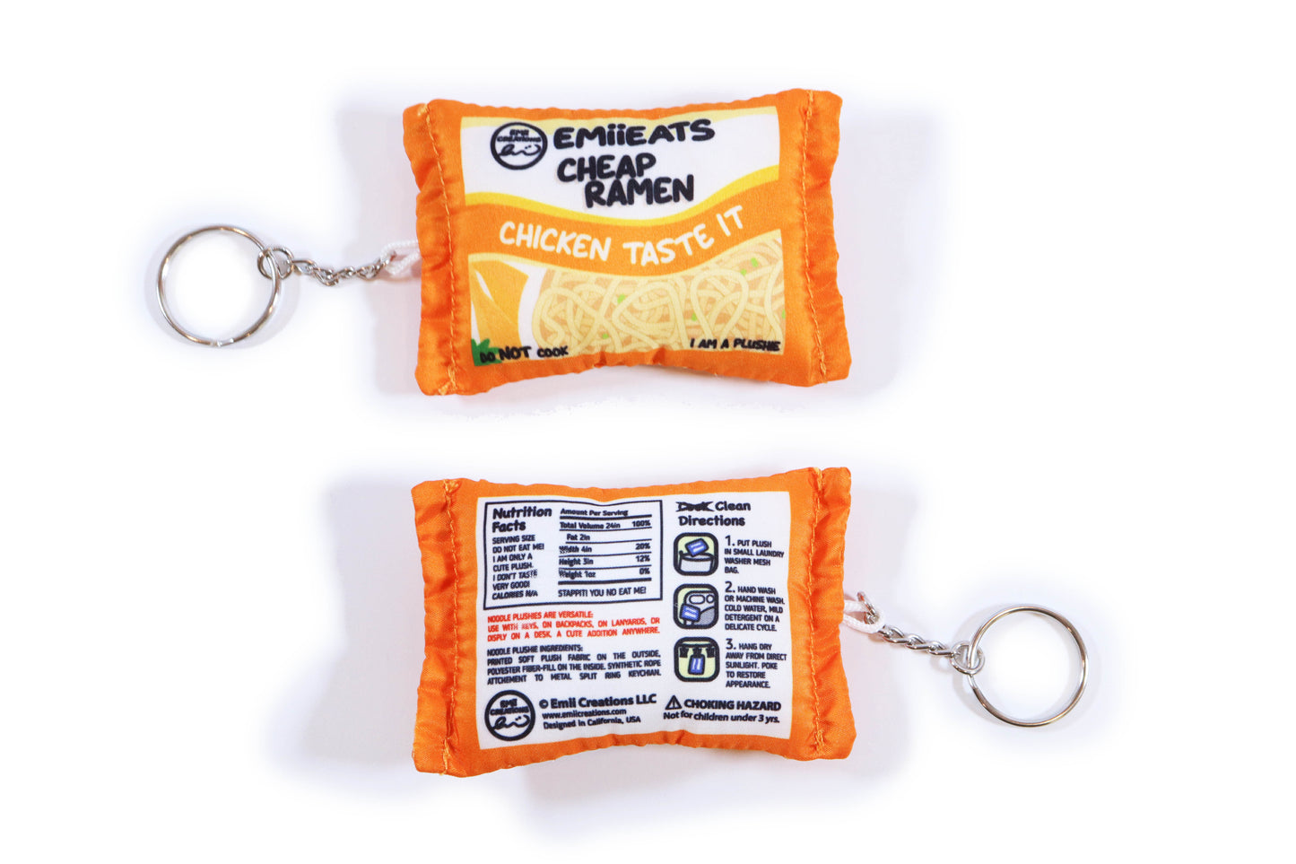 Cute Cheap Ramen Plush Keychain - Instant Ramen Noodles