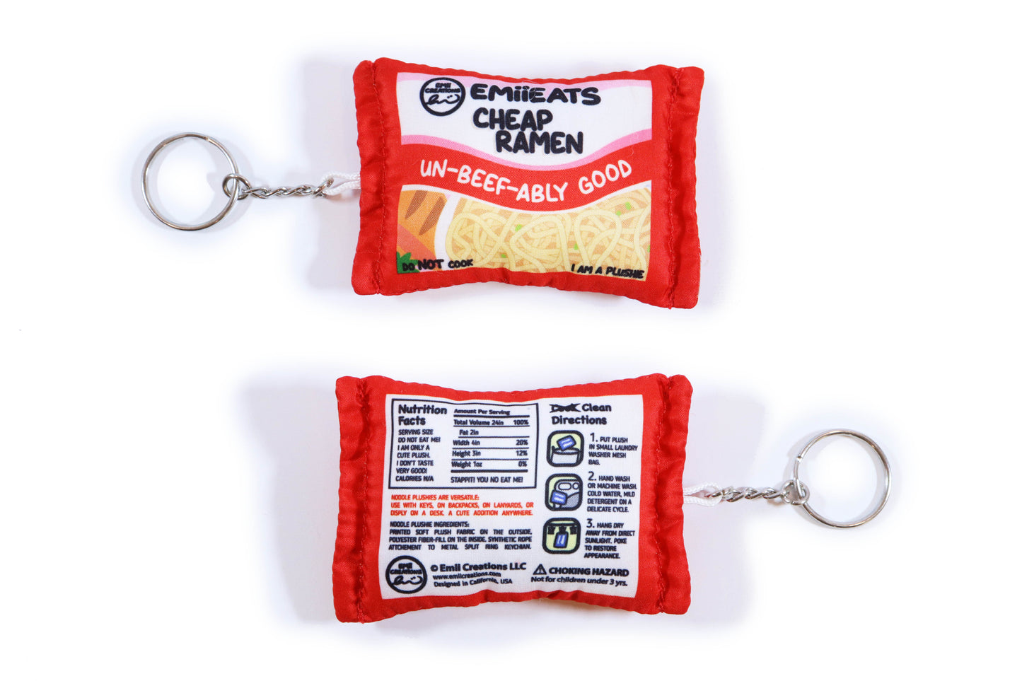 Cute Cheap Ramen Plush Keychain - Instant Ramen Noodles