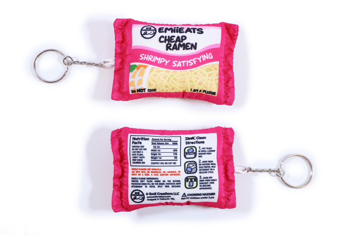 Cute Cheap Ramen Plush Keychain - Instant Ramen Noodles