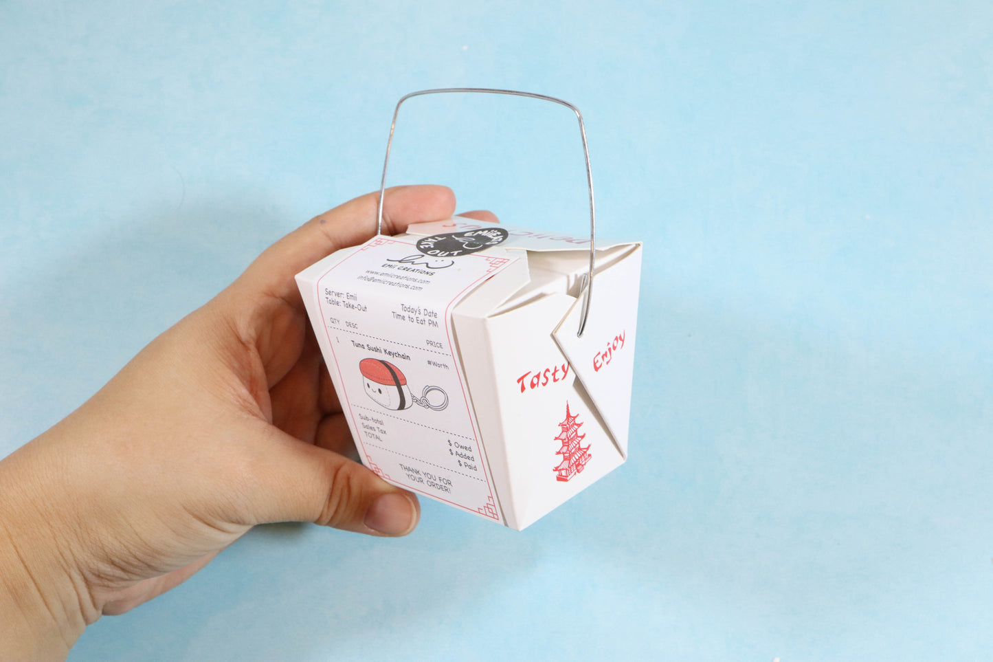 Cute Sushi Roll Keychain - with Heart Shaped Salmon Avocado