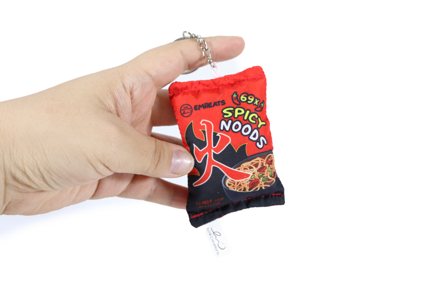 Cute Spicy Noods Plush Keychain - Instant Ramen Noodles
