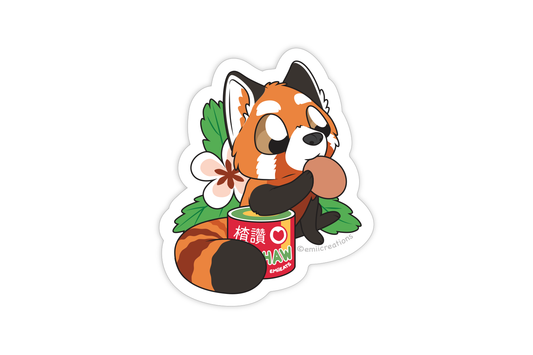 3" Haw Flakes Red Panda Vinyl Sticker, Durable & Water Resistant