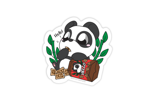 3" Cookie Snack Panda Vinyl Sticker, Durable & Water Resistant