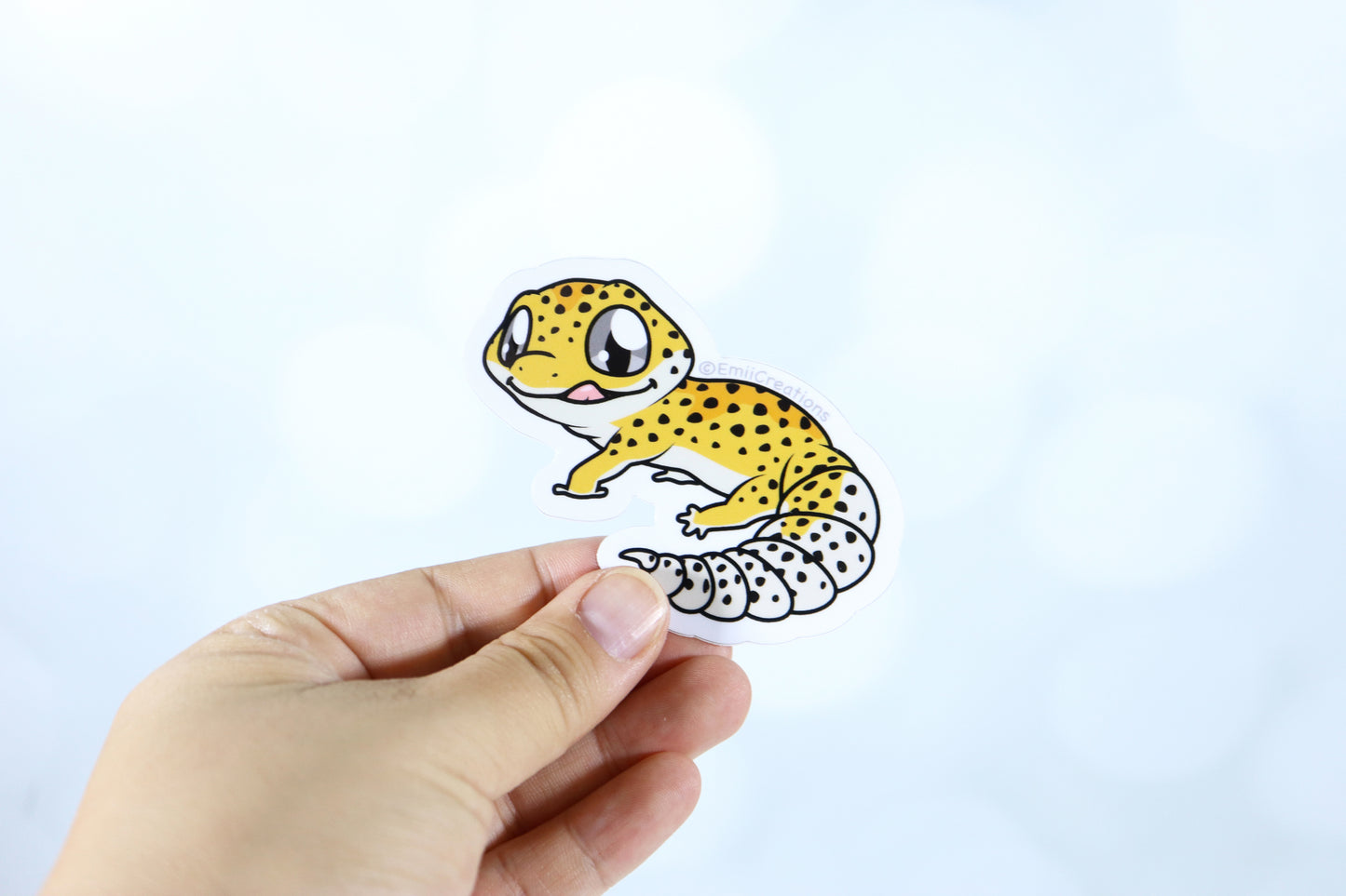 Cute Reptile Leopard Gecko Stickers - Tongue Out and Adorable