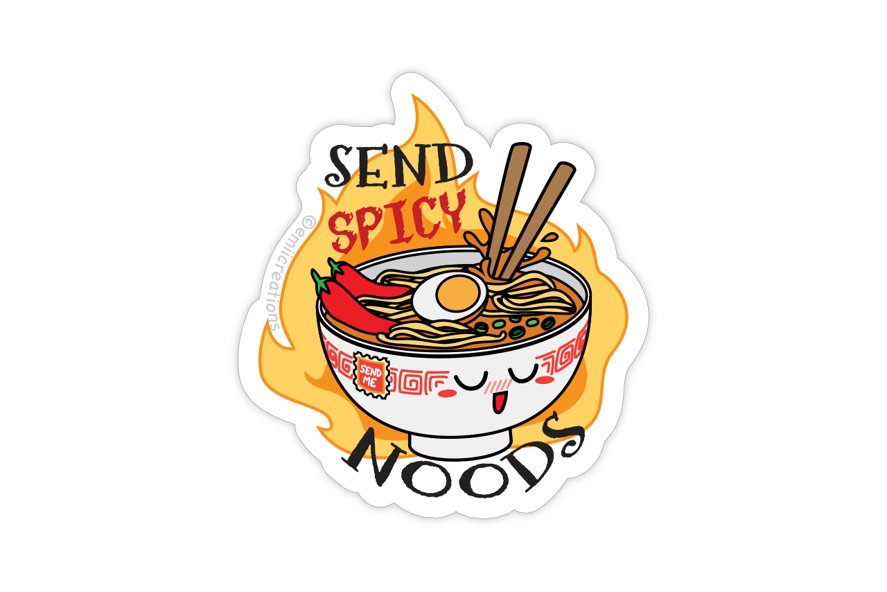 Send Spicy Noods Sticker - Cute Naughty Ramen Noodle