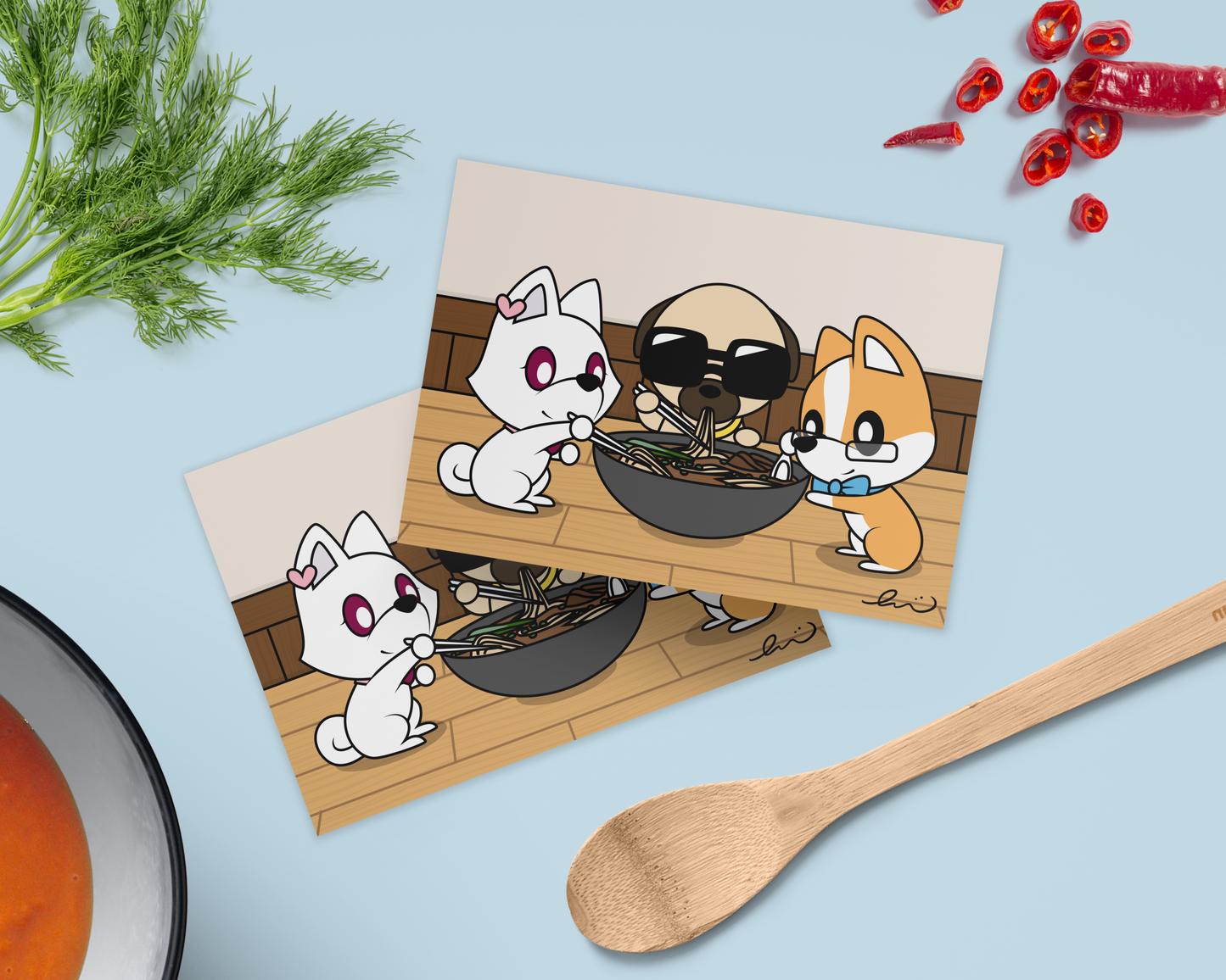Selphie & Co Beef Noodle Soup Postcard