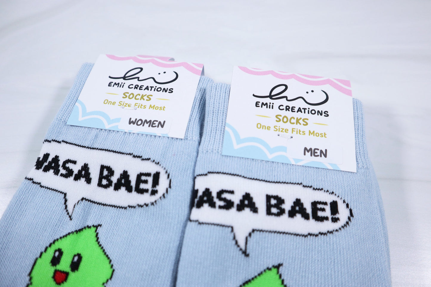 Wasa-Bae Sushi Socks - Cute Funny Sushi and Wasabi Characters