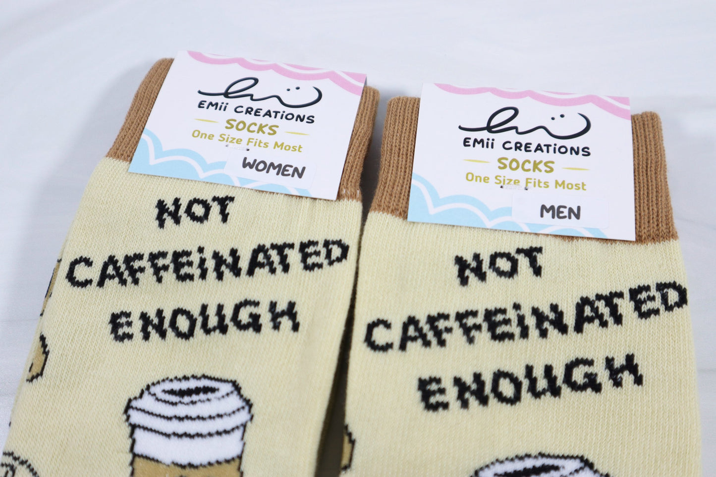 Not Caffeinated Enough Coffee Socks - When You Need a Kick in the Pants (and Feet!)