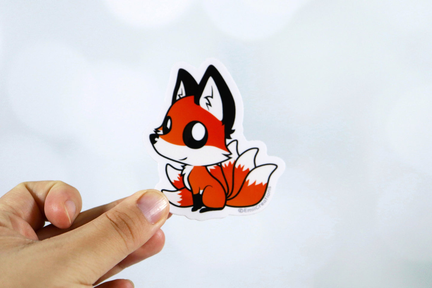 Cute Fox Sticker - Adorable Magical Six-Tailed Red Fox