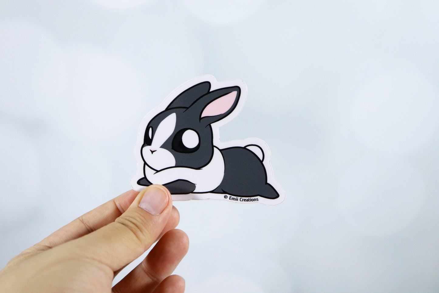 Cute Black White Bunny Stickers