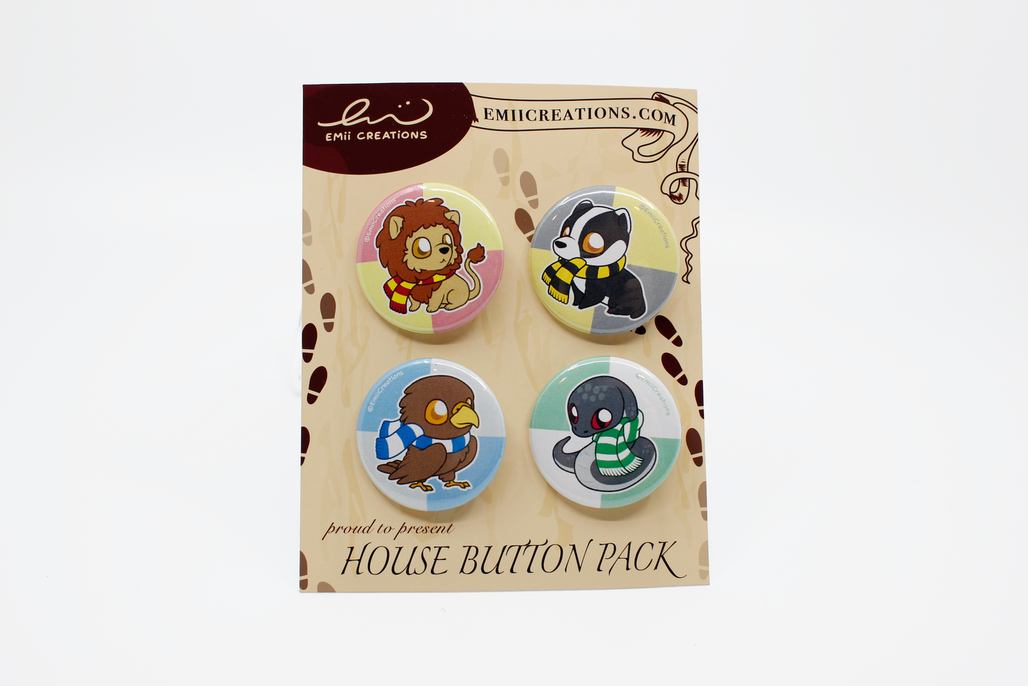 Harry Potter House inspired Pin-back Button Set