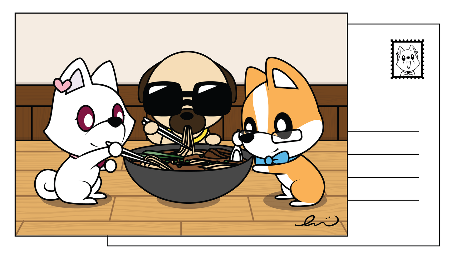 Selphie & Co Beef Noodle Soup Postcard