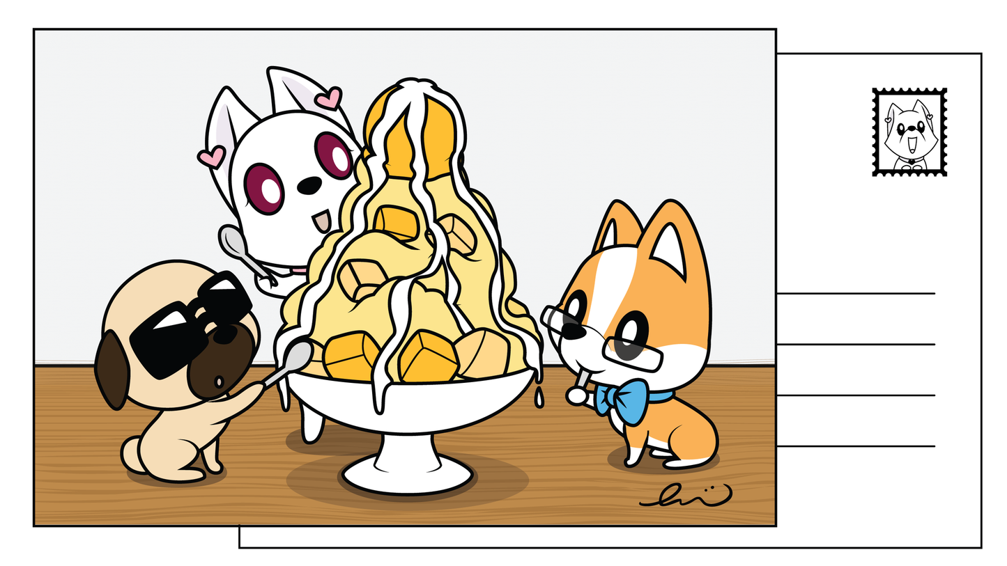 Selphie & Co Mango Shaved Ice Postcard