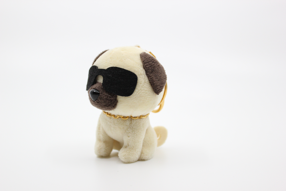 P.L. the Cool Pug Plush Keychain - Stylish and Laid-back